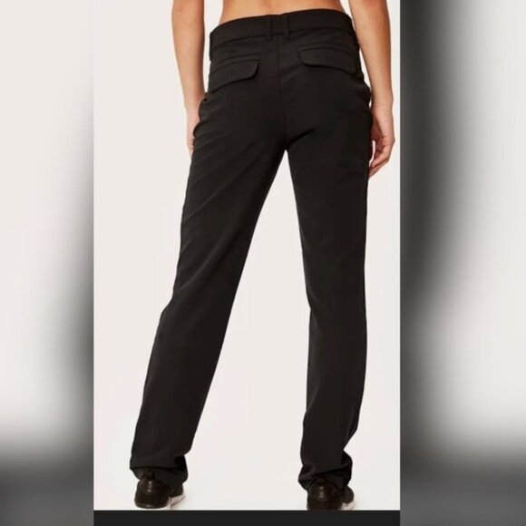 Lole Travel Pant Solid Black Mid Rise Straight Leg Stretch Pockets Size 8 - Picture 2 of 13